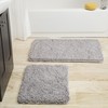 Hastings Home Hastings Home 2 Piece Memory Foam Shag Bath Mat - Grey 722372SRM